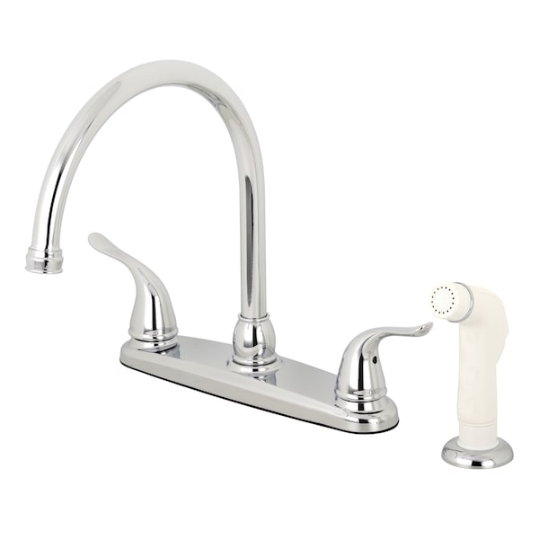 Kingston Brass Yosemite 8" Centerset Kitchen Faucet W/ Sprayer, Chrome KB791YL - main